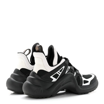 Louis Vuitton Calfskin Technical Nylon LV Archlight Sneakers 37 Black White 4 of 16