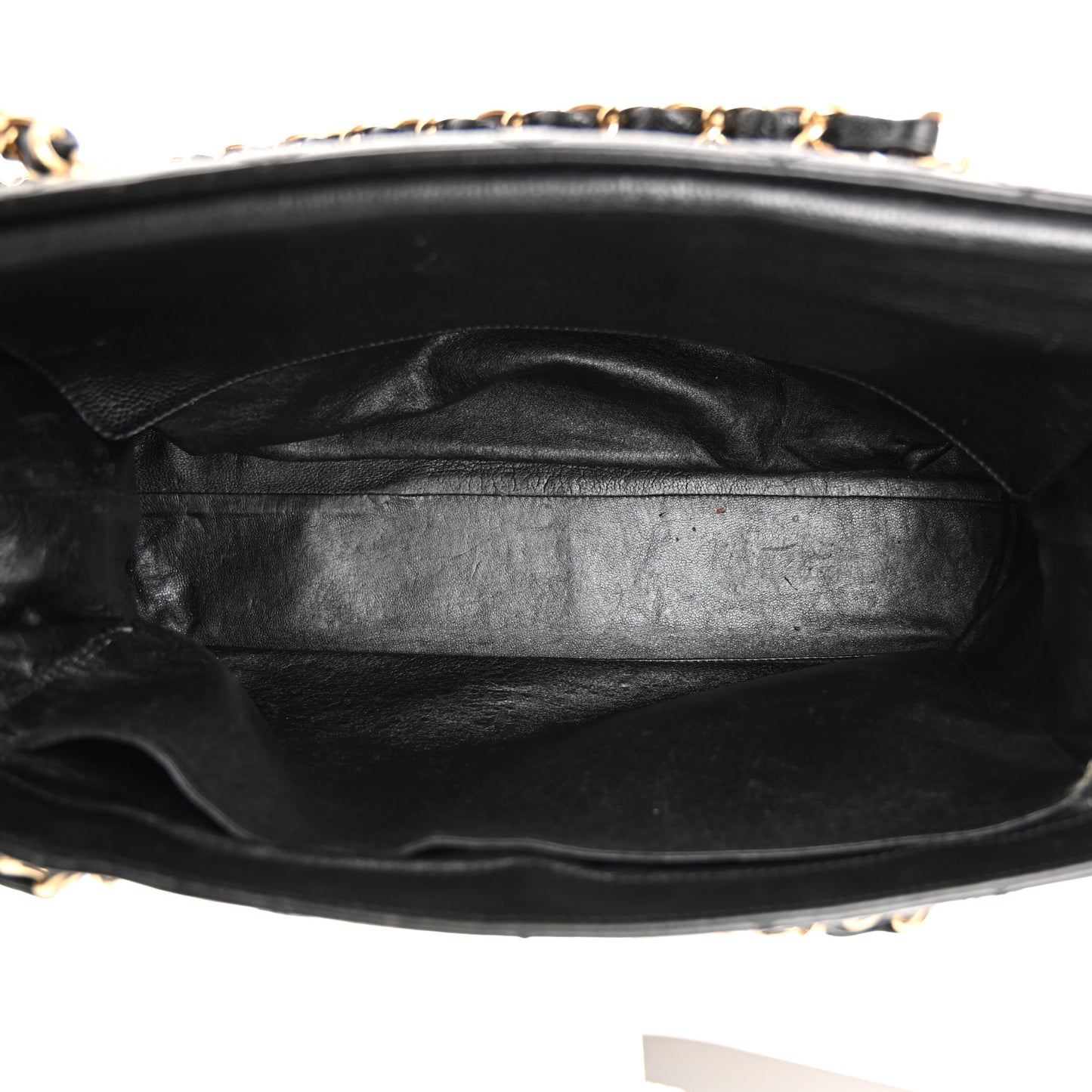 Caviar Quilted Shopping Tote Black