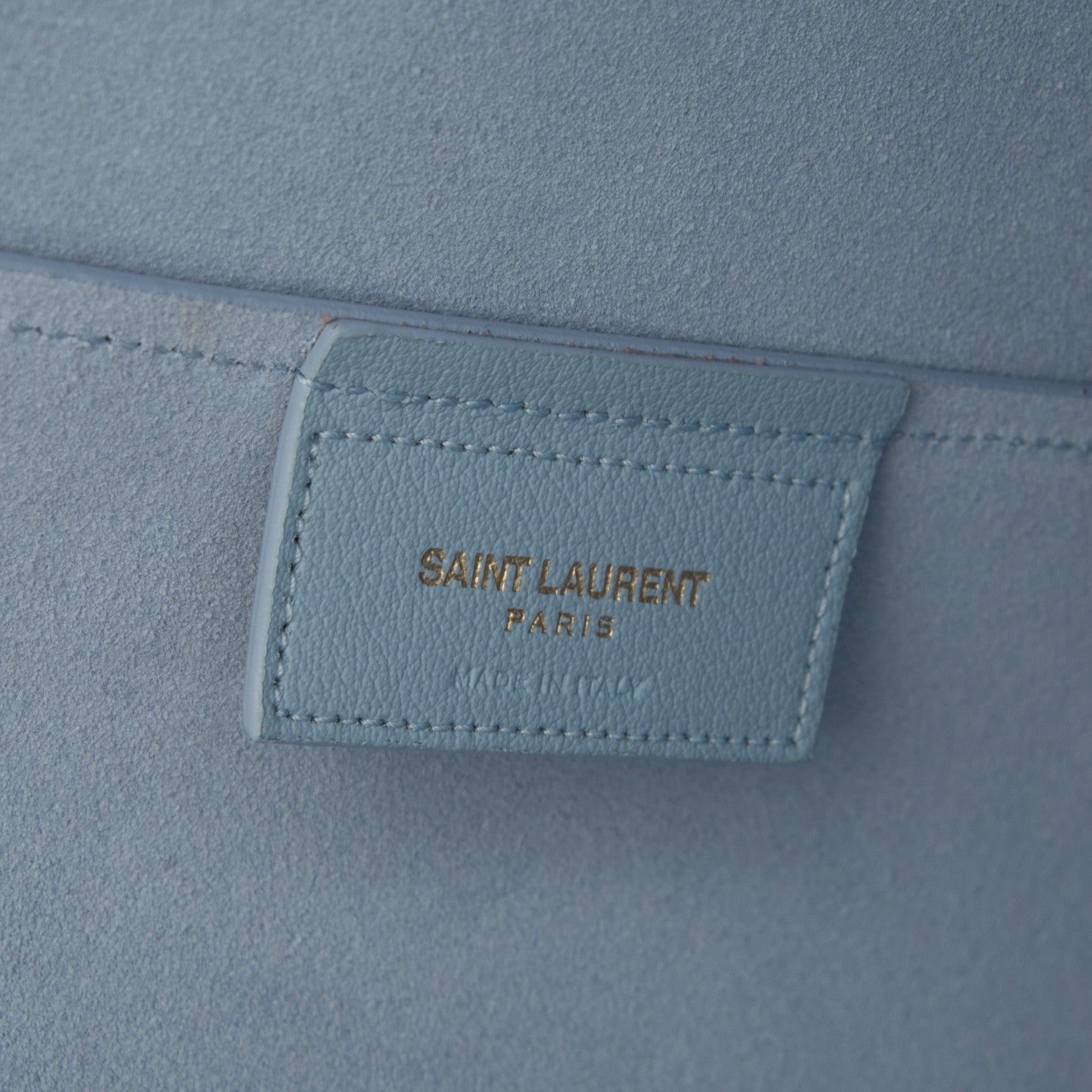 Saint Laurent Calfskin Large Shopping Tote Sky Blue 6 of 7