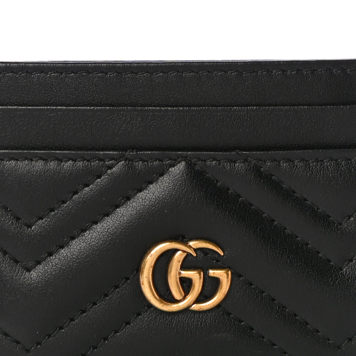 Calfskin Matelasse GG Marmont Card Holder Black