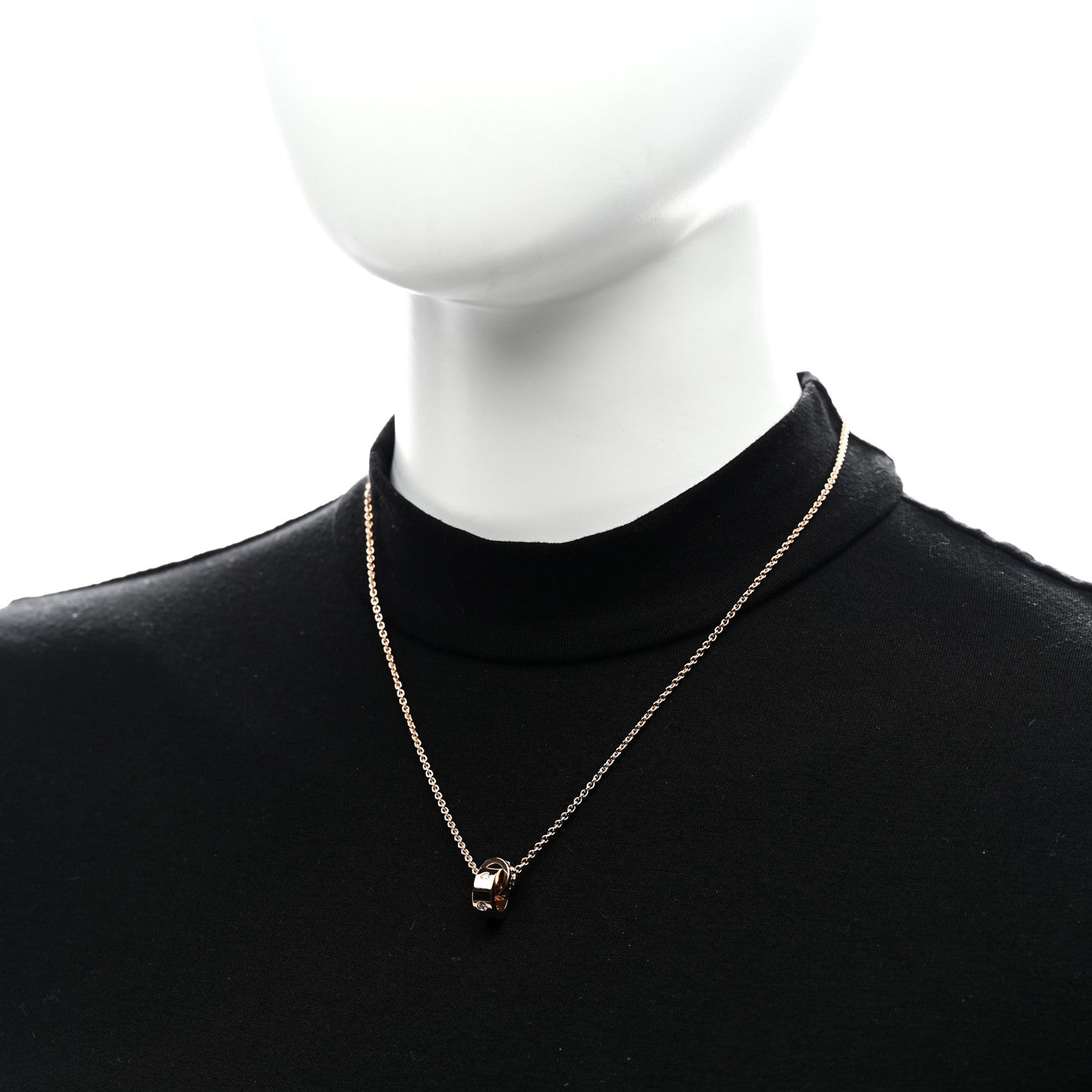 Bulgari 18K Rose Gold Diamond BVLGARI BVLGARI Link Pendant Necklace 2 of 5