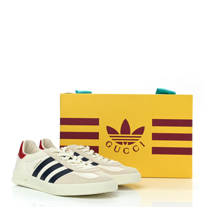 Gucci X ADIDAS Suede Madeira Demetra Womens Gazelle Sneakers 7.5 Mystic White Off White Black Agate 9 of 9