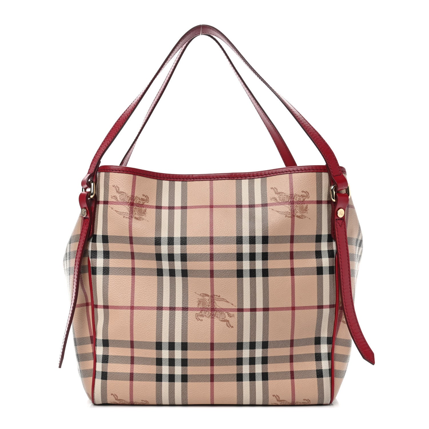 Burberry Haymarket Check Small Canterbury Tote Military Red 1 of 4