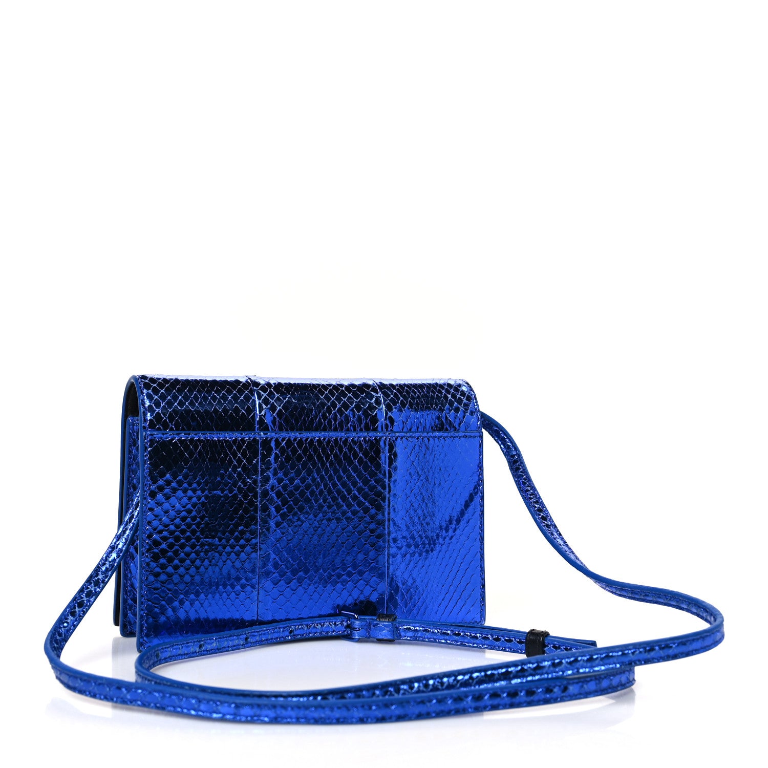 Saint Laurent Metallic Ayers Monogram Toy Kate Strap Wallet Blue Black 2 of 7