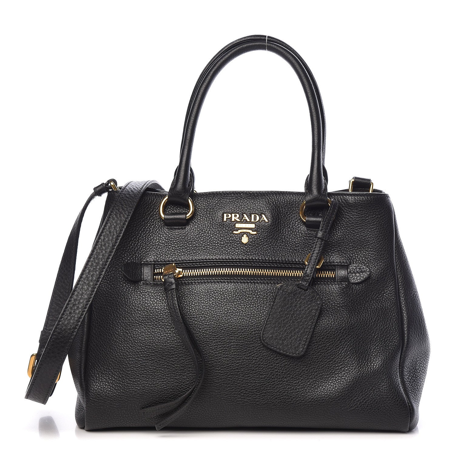 Prada Vitello Phenix Shopping Bag Black 1 of 10