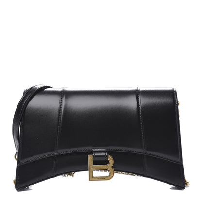 Balenciaga Shiny Box Calfskin Small Hourglass Evening Chain Bag Black 1 of 9