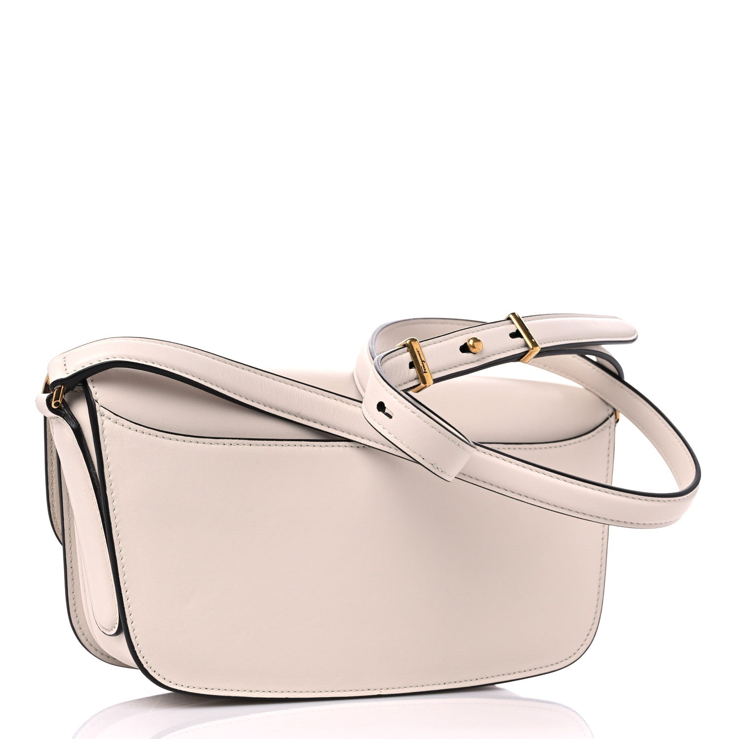 Salvatore Ferragamo Calfskin Small Trapezio Crossbody White 3 of 8