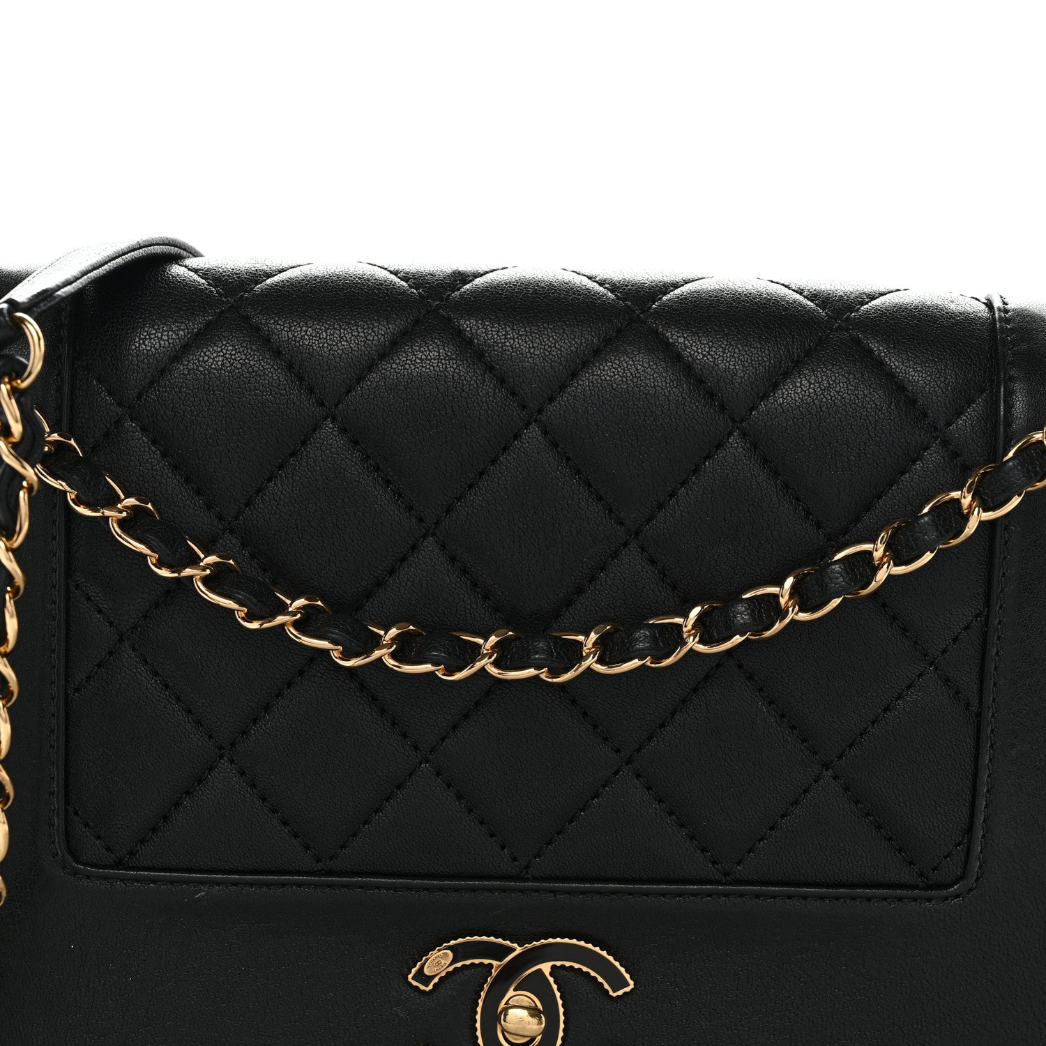 Chanel Sheepskin Quilted Vintage Mademoiselle Flap Black 8 of 11