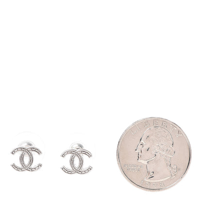 Chanel Metal CC Earrings Silver 2 of 4