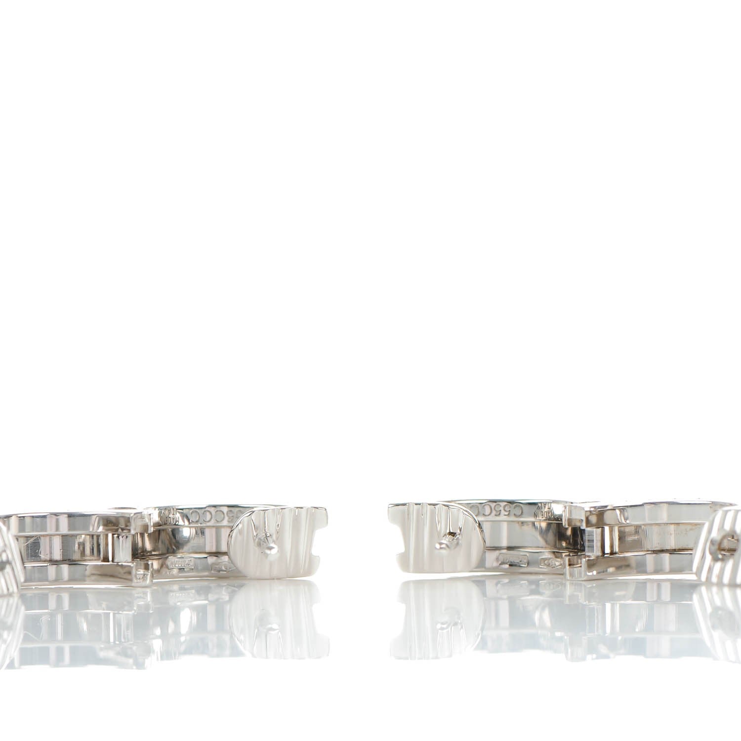 Bulgari 18K White Gold Small B.Zero1 Hoop Earrings 7 of 7