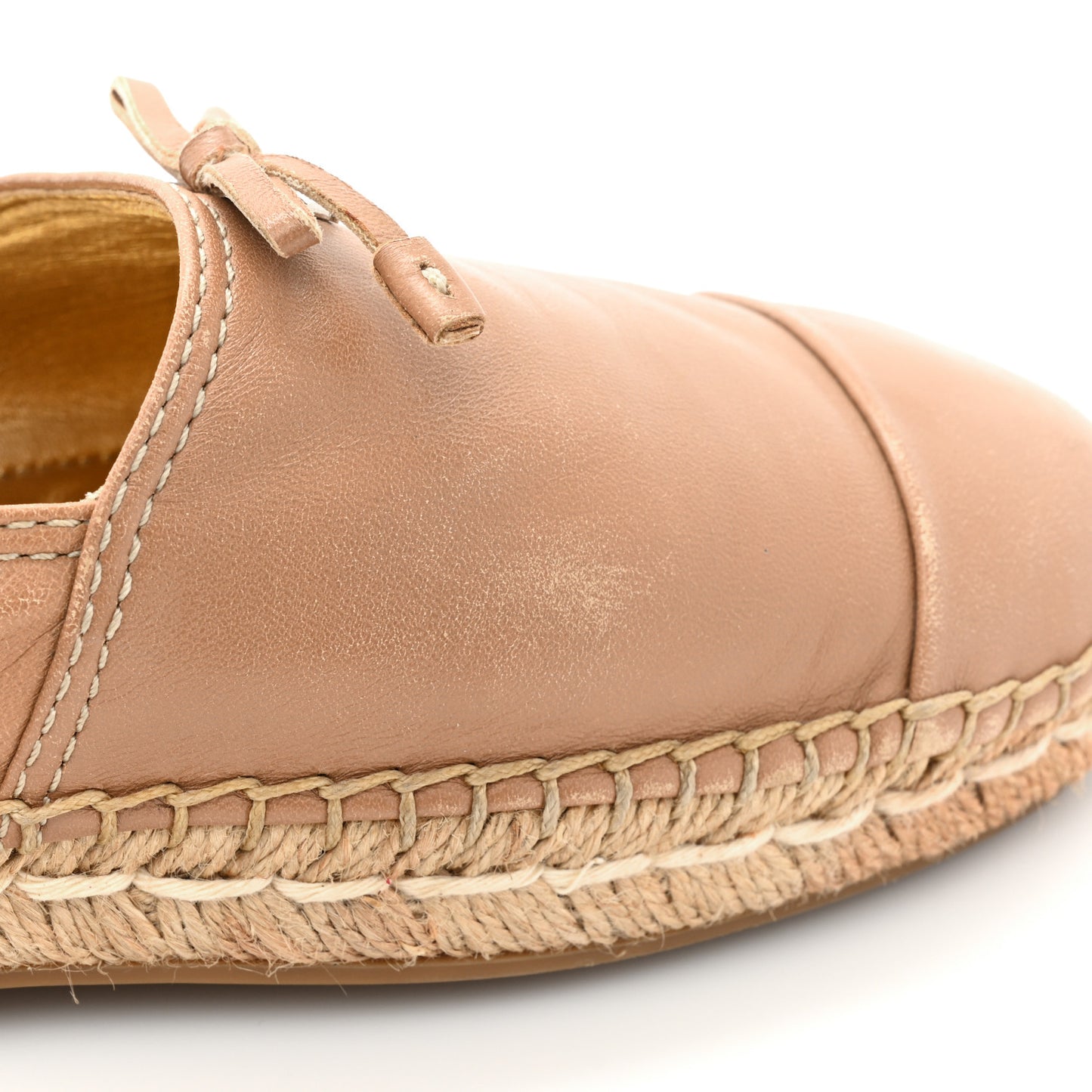 Nappa Logo Cap Toe 20mm Espadrilles 38.5 Beige