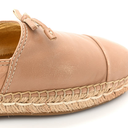 Prada Nappa Logo Cap Toe 20mm Espadrilles 38.5 Beige 9 of 14