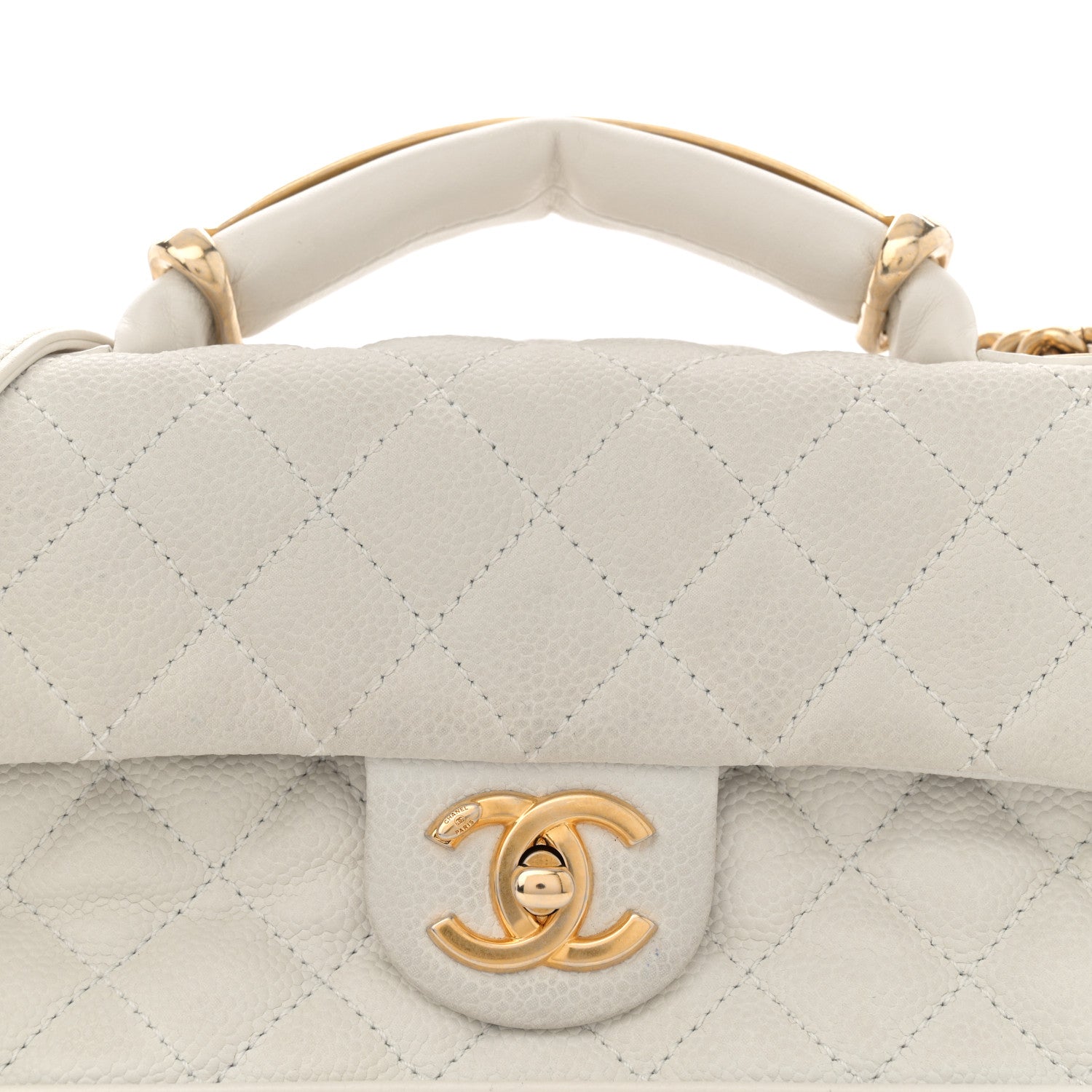 Chanel Iridescent Caviar Quilted Medium Globe Trotter Flap White 8 of 14
