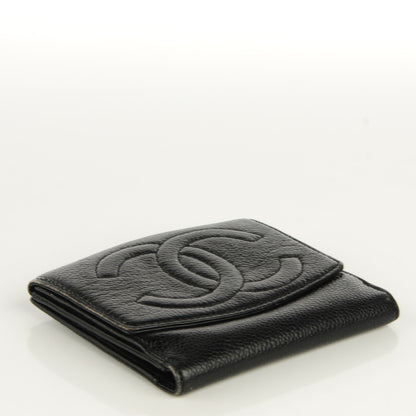 Chanel Caviar Timeless CC Compact French Wallet Black 4 of 7