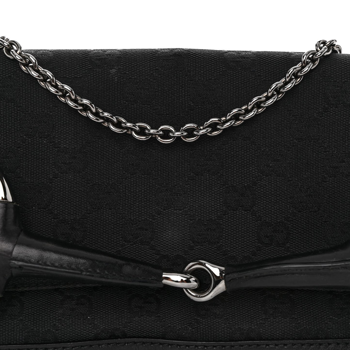 Monogram Studded Horsebit Clutch Black