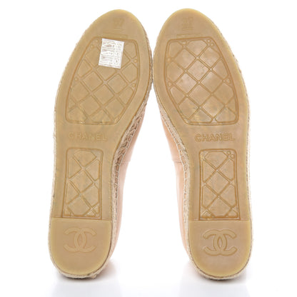 Chanel Lambskin CC Espadrilles 37 Beige Black 5 of 10