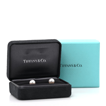 Tiffany 18K White Gold Cultured Pearl 8-8.5mm Earrings 5 of 5