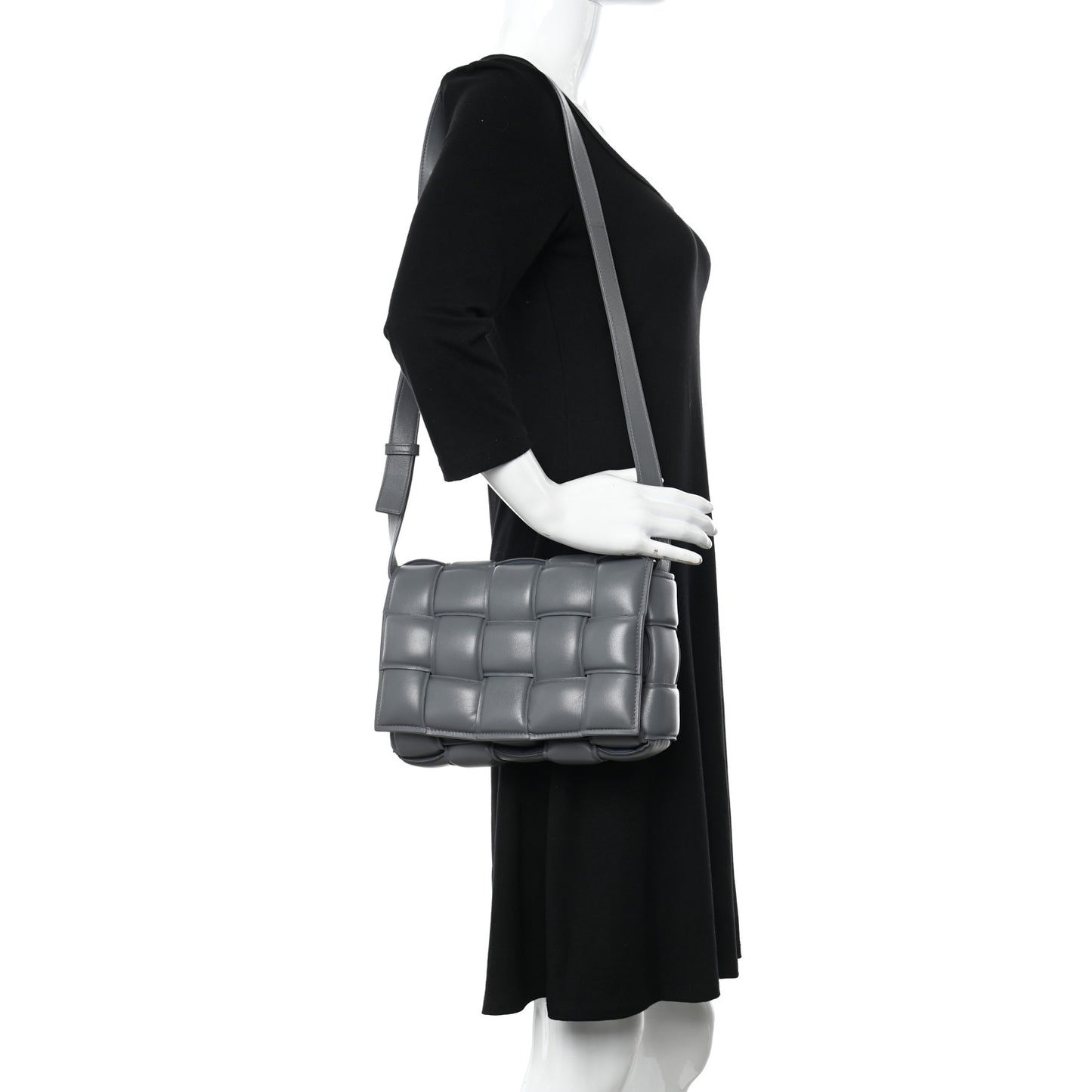 Nappa Maxi Intreccio Padded Cassette Crossbody Bag Thunder