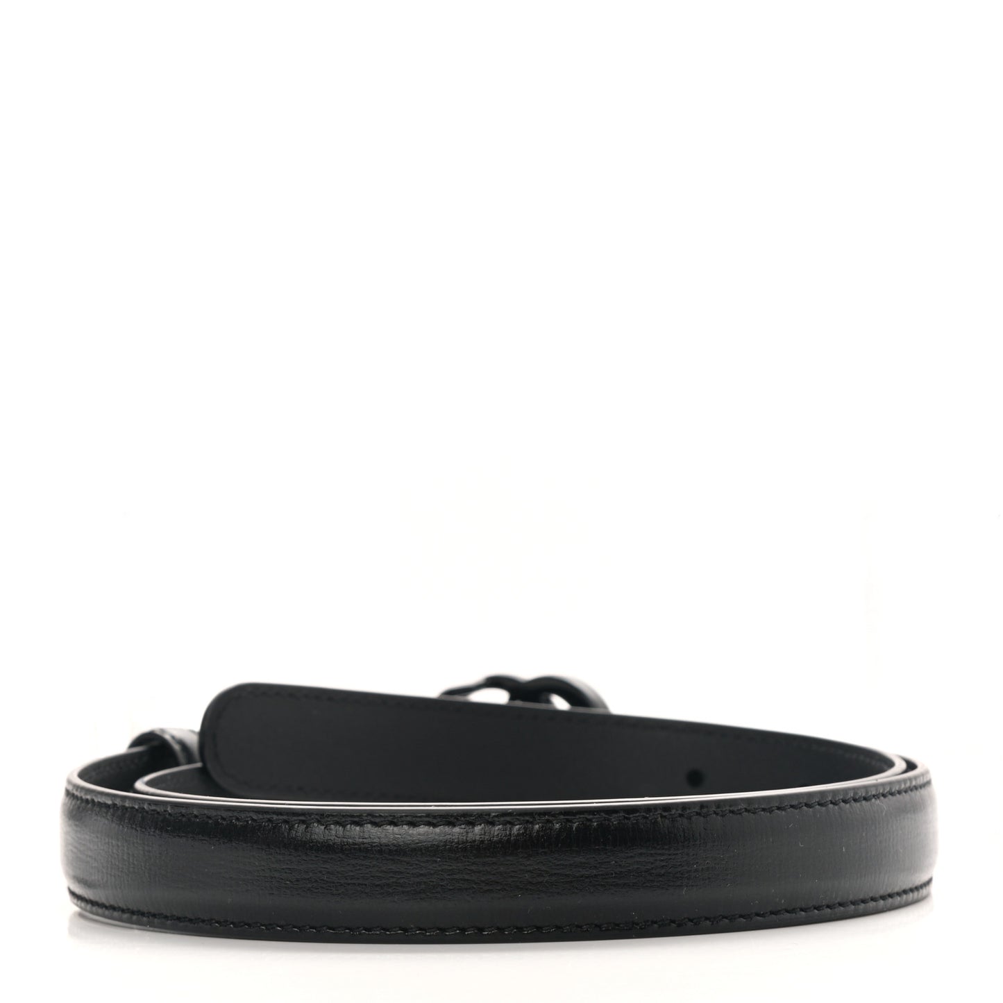 Azalea Calfskin Enamel Monochrome Double G 20mm Belt 80 32 Black