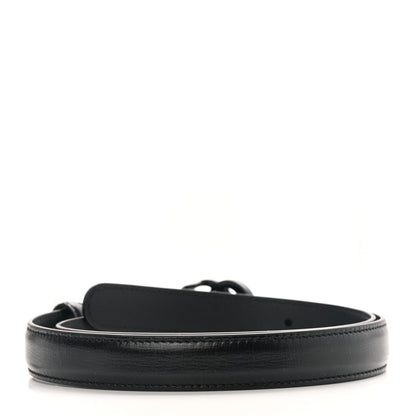 Gucci Azalea Calfskin Enamel Monochrome Double G 20mm Belt 80 32 Black 2 of 3