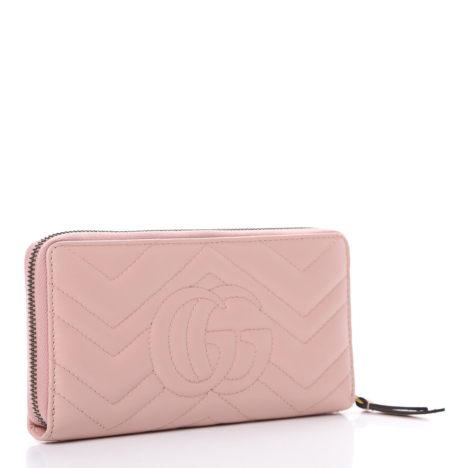 Gucci Calfskin Matelasse GG Marmont Zip Around Organizer Wallet Perfect Pink 2 of 7