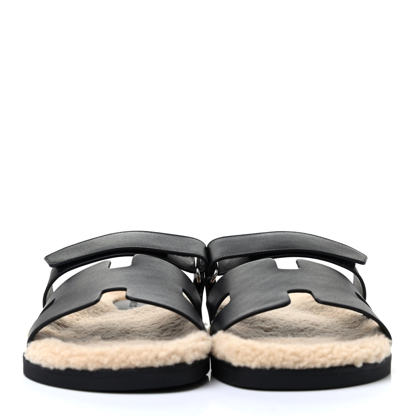 Veau Indios Woolskin Mens Chypre Sandals 43 Black Ecru