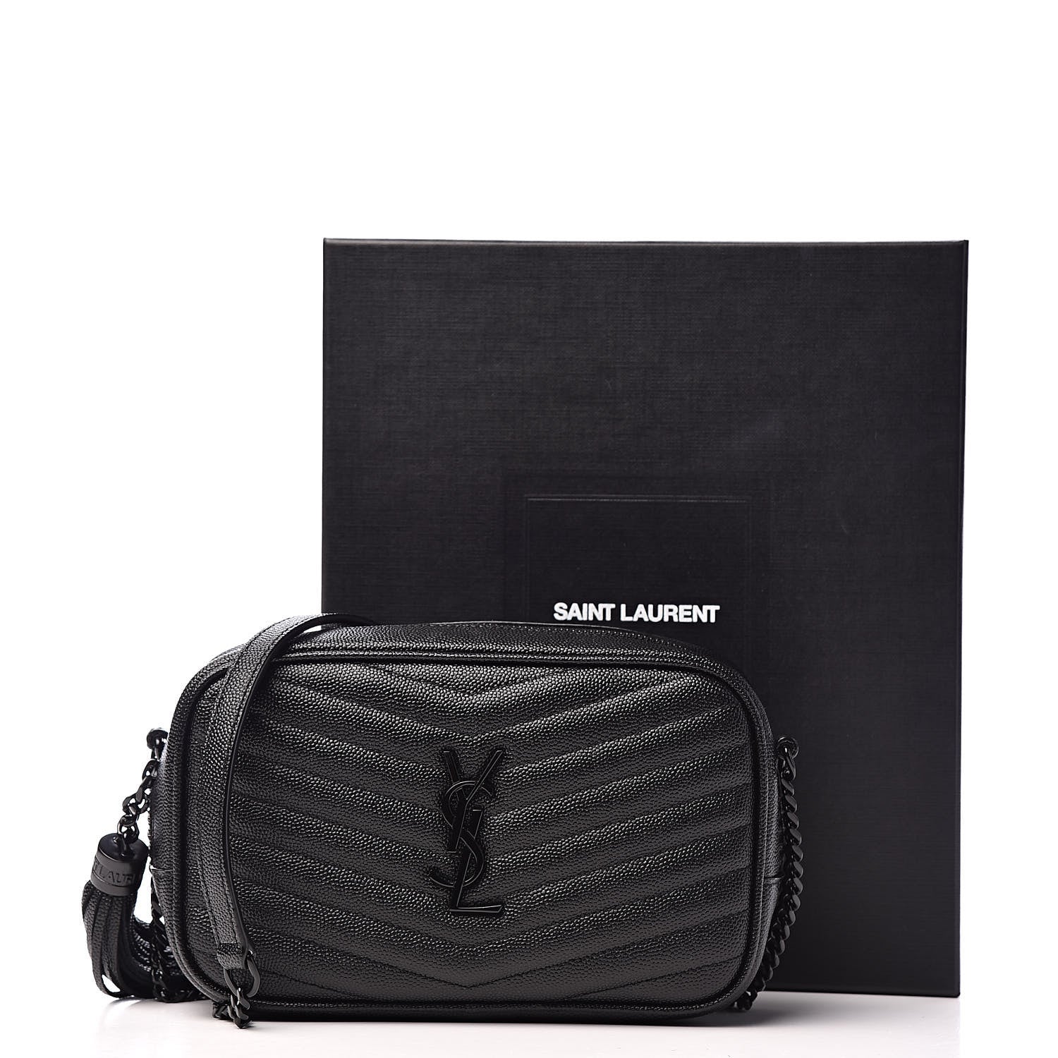 Saint Laurent Grain De Poudre Matelasse Monogram Mini Lou Camera Bag Black 11 of 11