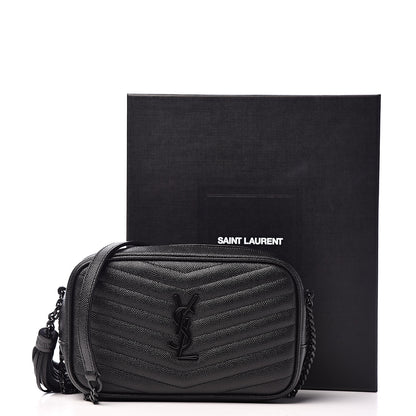 Saint Laurent Grain De Poudre Matelasse Monogram Mini Lou Camera Bag Black 11 of 11
