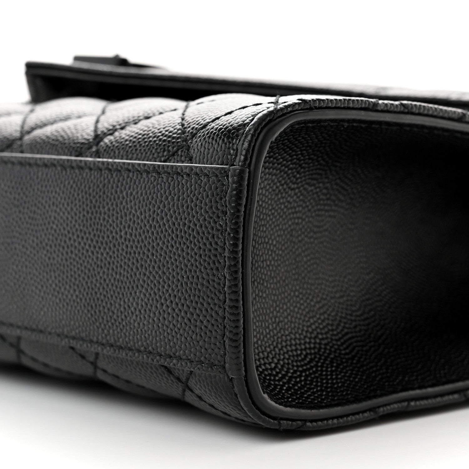 Saint Laurent Grain De Poudre Textured Mixed Matelasse Triquilt Medium Monogram Monochrome Satchel Black 10 of 11