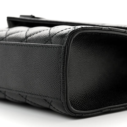 Saint Laurent Grain De Poudre Textured Mixed Matelasse Triquilt Medium Monogram Monochrome Satchel Black 10 of 11
