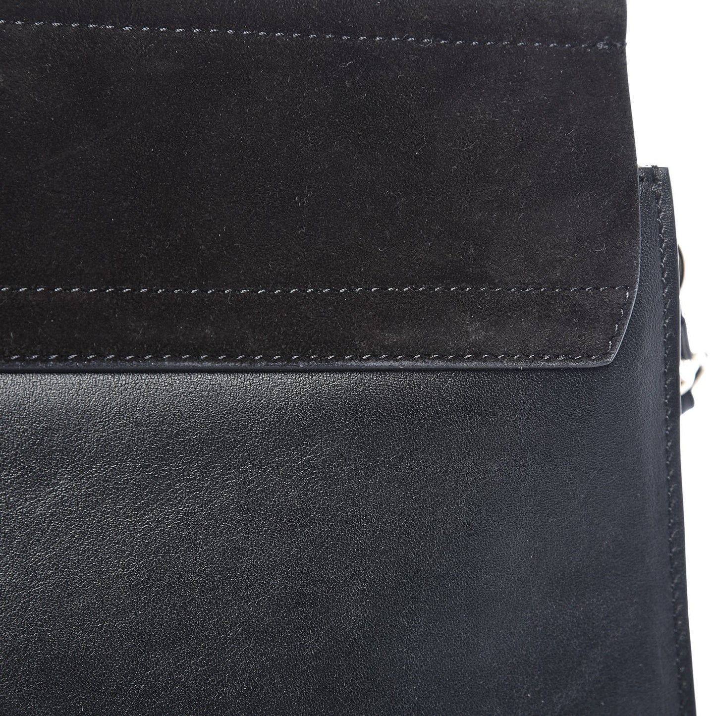 Suede Calfskin Medium Faye Shoulder Bag Black
