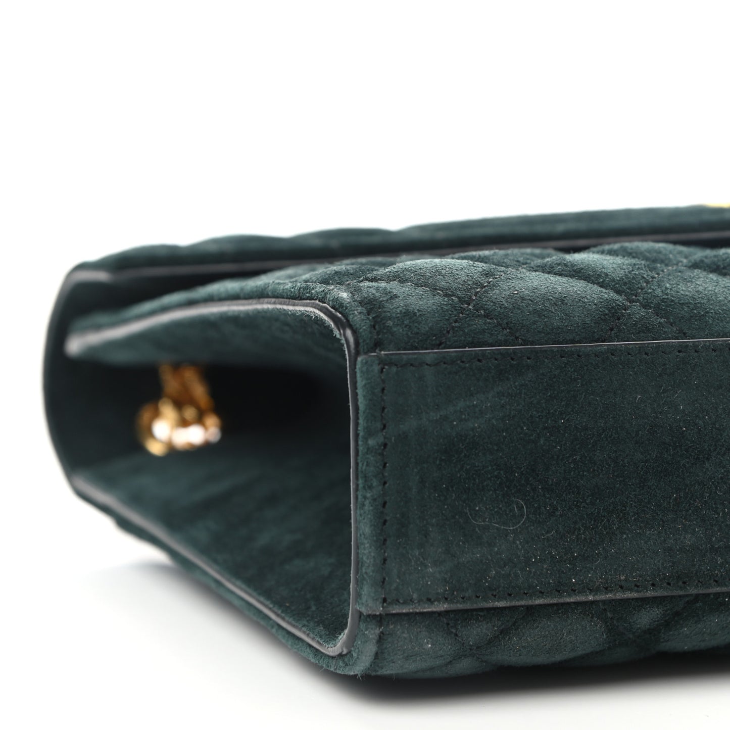 Suede Mixed Matelasse Triquilt Medium Monogram Envelope Satchel Algae