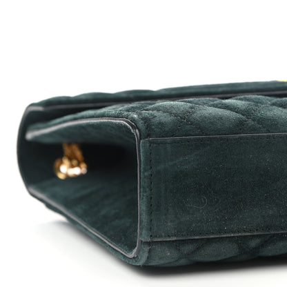 Saint Laurent Suede Mixed Matelasse Triquilt Medium Monogram Envelope Satchel Algae 9 of 10