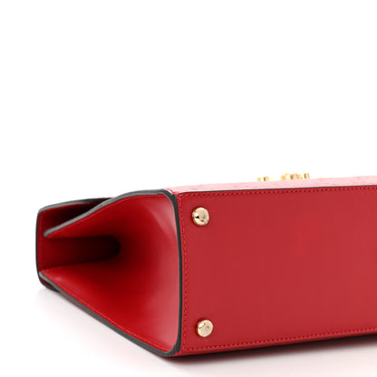 Gucci Guccissima Signature Medium Padlock Top Handle Bag Hibiscus Red 9 of 10