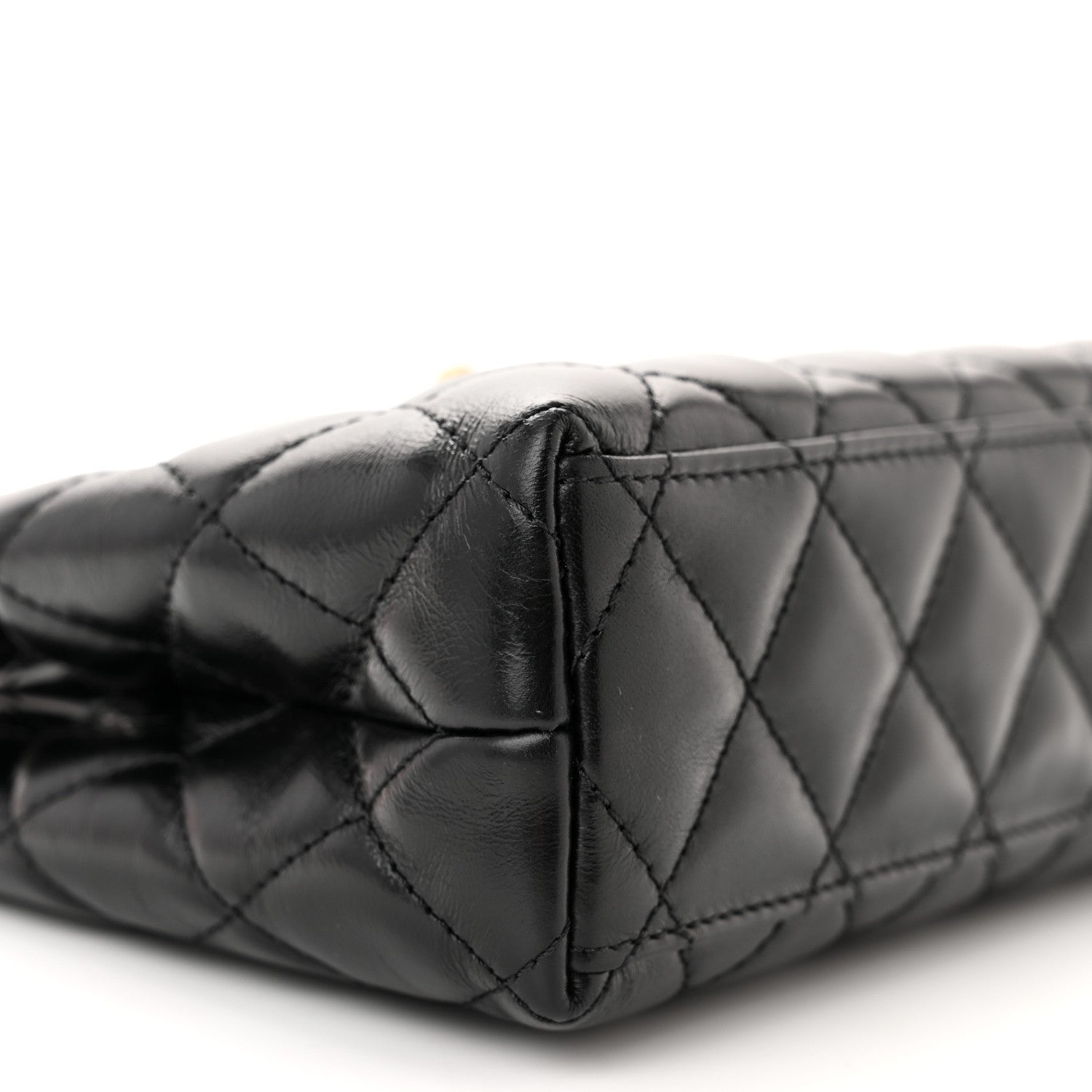 Chanel Shiny Aged Calfskin Quilted Nano Kelly Shopper Black 9 of 11