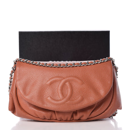 Chanel Caviar Half Moon Wallet On Chain WOC Coral 13 of 13