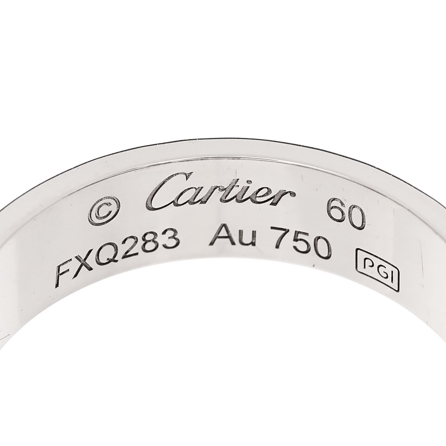 Cartier 18K White Gold 5.5mm LOVE Ring 60 9.25 4 of 4