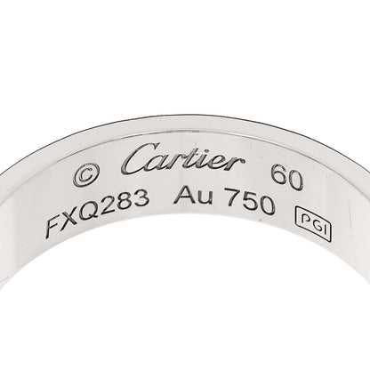 Cartier 18K White Gold 5.5mm LOVE Ring 60 9.25 4 of 4