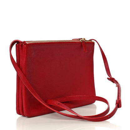 Celine Goatskin Large Trio Crossbody Bag Scarlet 3 of 18