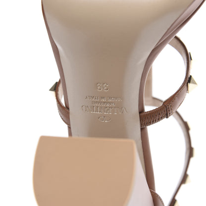 Valentino Garavani Calfskin Rockstud T-Strap 10/110mm Platform Sandals 39 Saddle Brown 6 of 9
