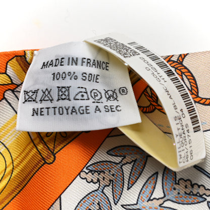 Hermes Silk Cliquetis Twilly Orange White Gold 4 of 5