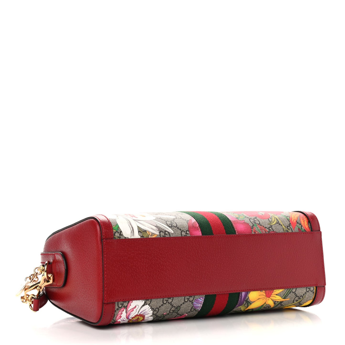 GG Supreme Monogram Flora Web Medium Ophidia Boston Red