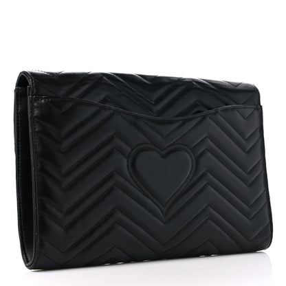 Gucci Calfskin Matelasse GG Marmont Clutch Black 3 of 12