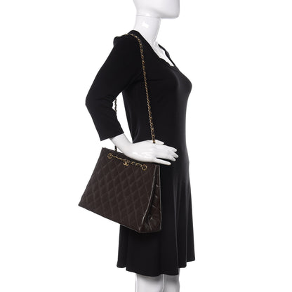 Chanel Caviar Quilted Shopper Tote Dark Brown 3 of 13