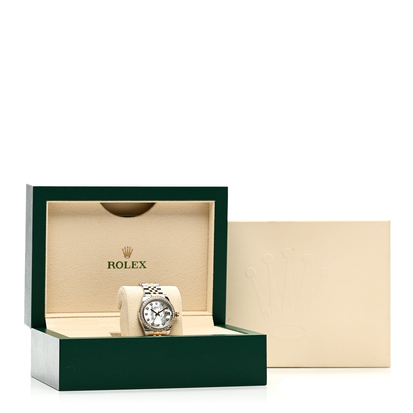 Stainless Steel 18K Yellow Gold Diamond Mother of Pearl 31mm Oyster Perpetual Datejust Watch 178383