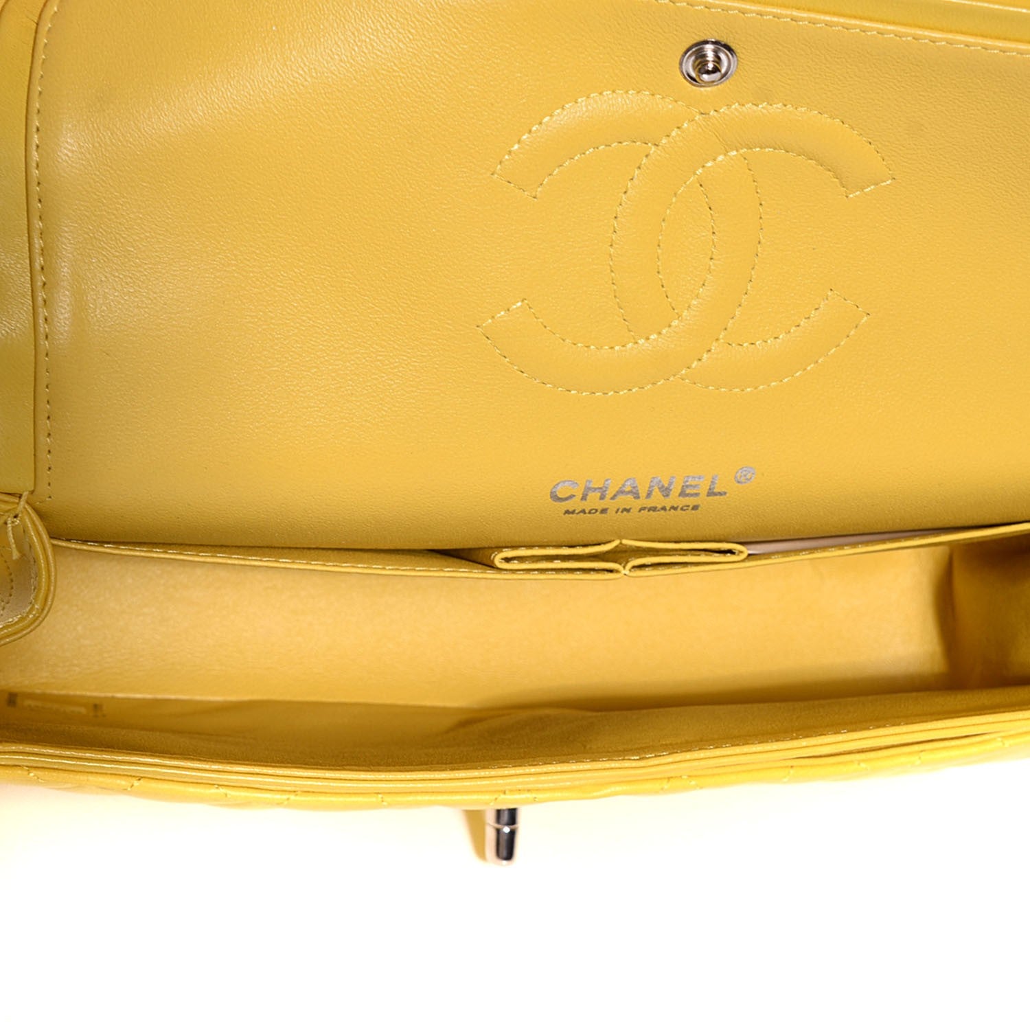 Chanel Lambskin Quilted Medium Double Flap Yellow 5 of 8