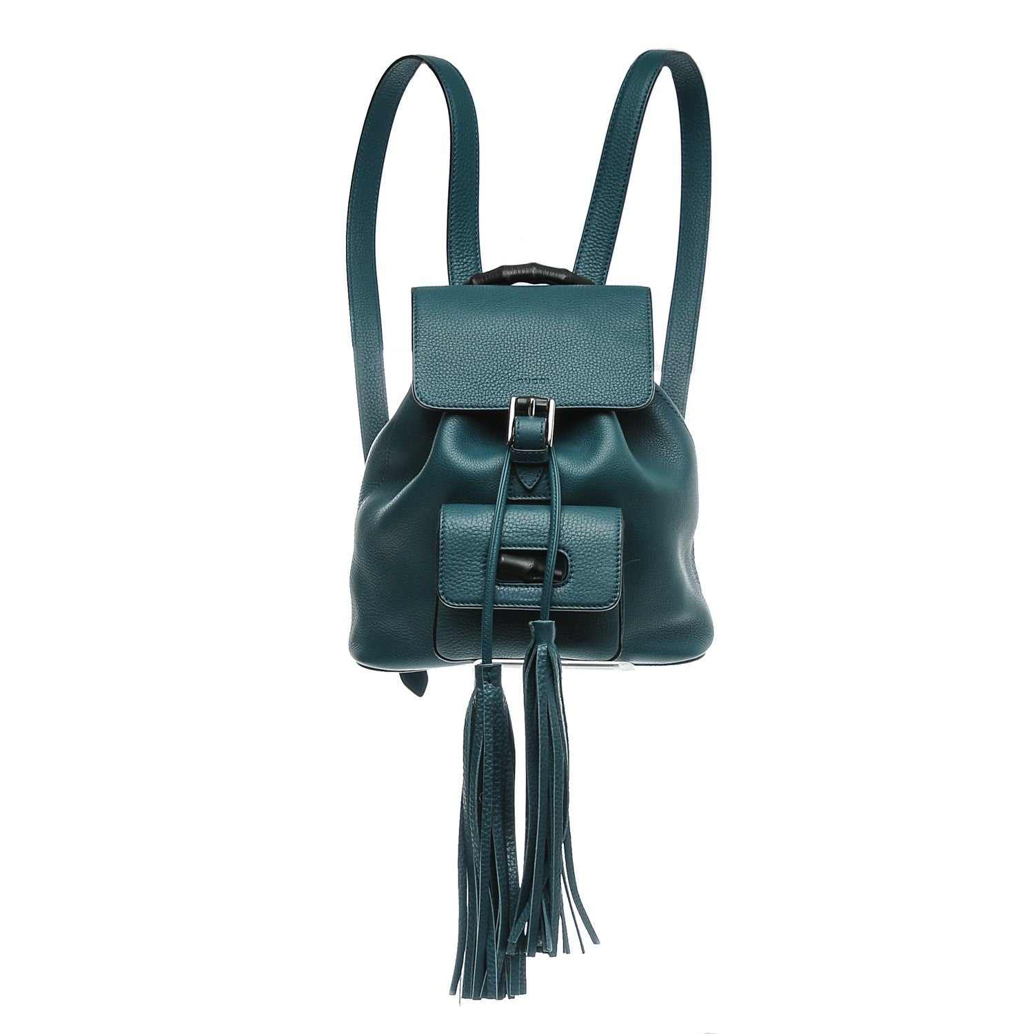 Gucci Cellarius Calfskin Small Bamboo Backpack Dusty Turquoise 1 of 7