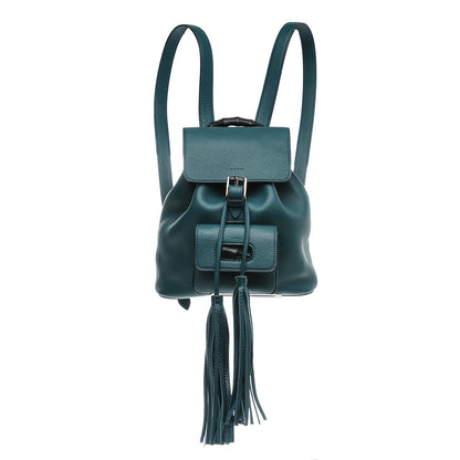 Gucci Cellarius Calfskin Small Bamboo Backpack Dusty Turquoise 1 of 7