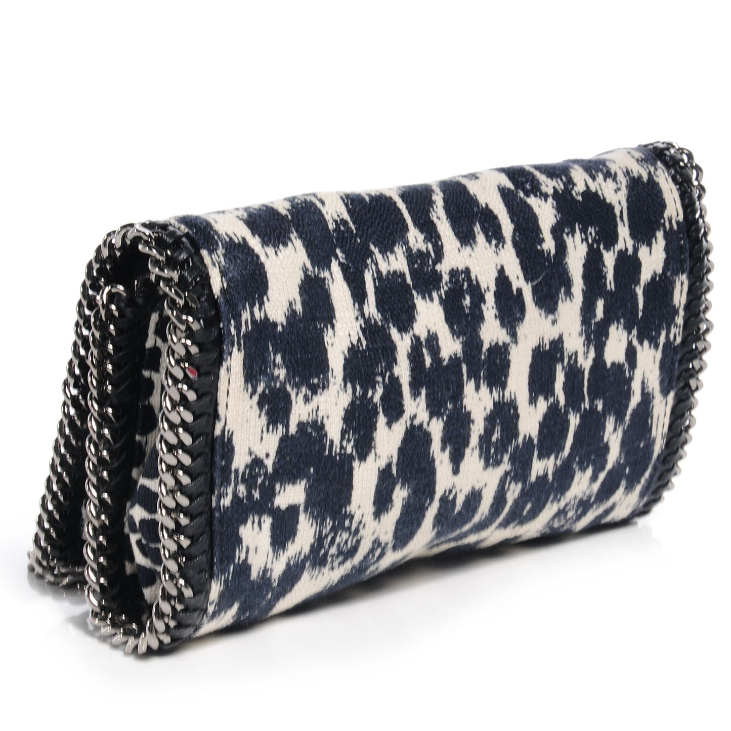 Linen Leopard Falabella Crossbody Navy Grey