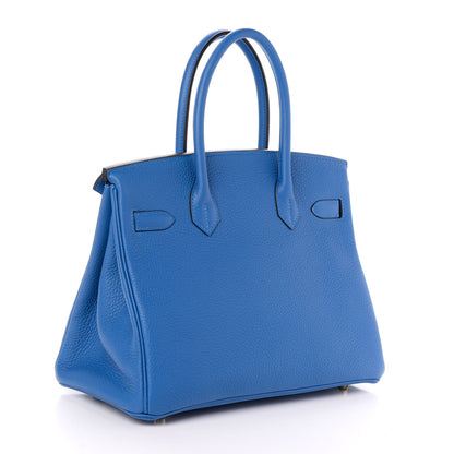 Hermes Taurillon Clemence Birkin 30 Bleu Hydra 3 of 10
